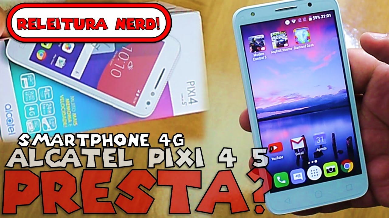 Celular Smartphone Alcatel Pixi 4 5' 4G 5045j - Presta? É bom? Vale a Pena? (teste com jogos)