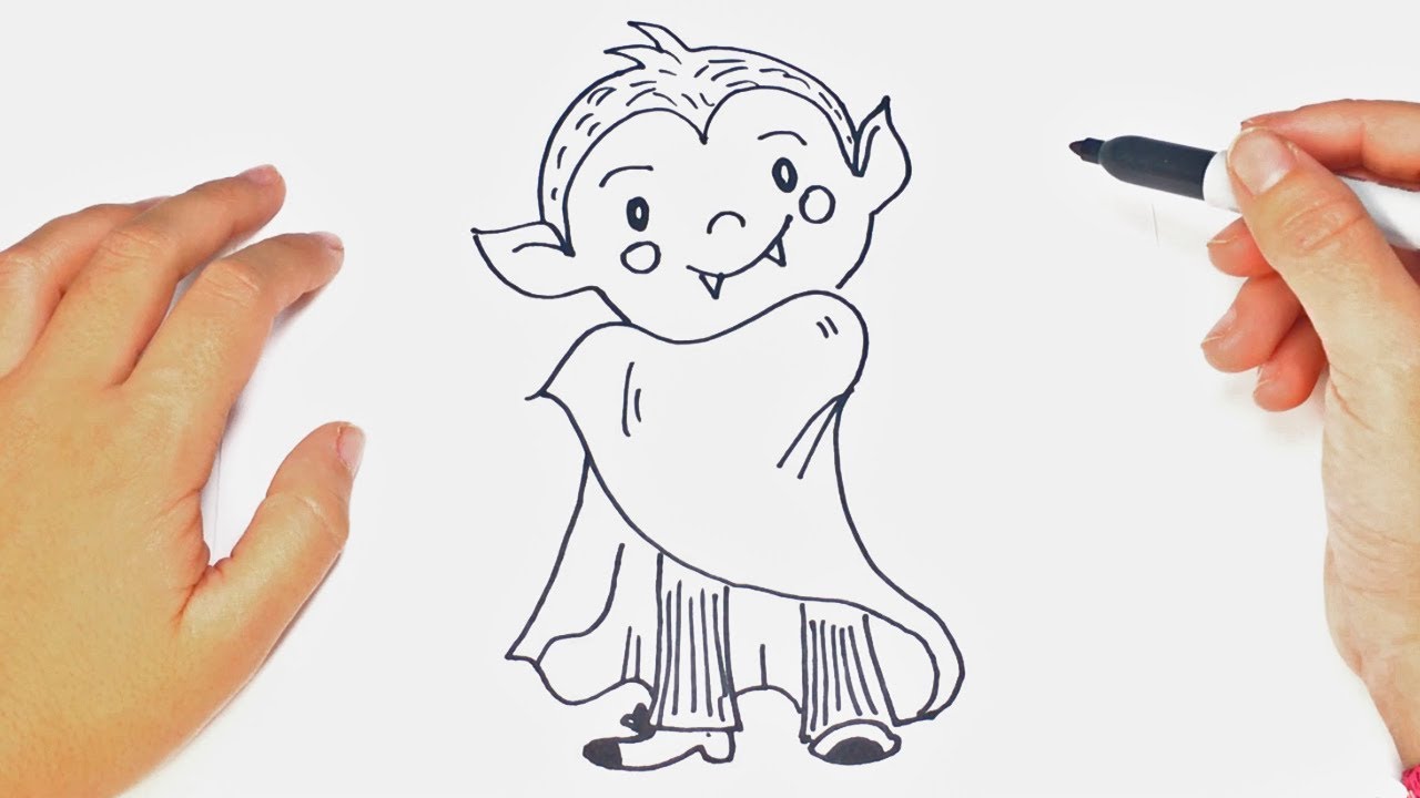 Como Desenhar Vampiro Para Crianças. Tutorial De Desenho Passo a Passo  Ilustração do Vetor - Ilustração de kindergarten, tutorial: 288822217