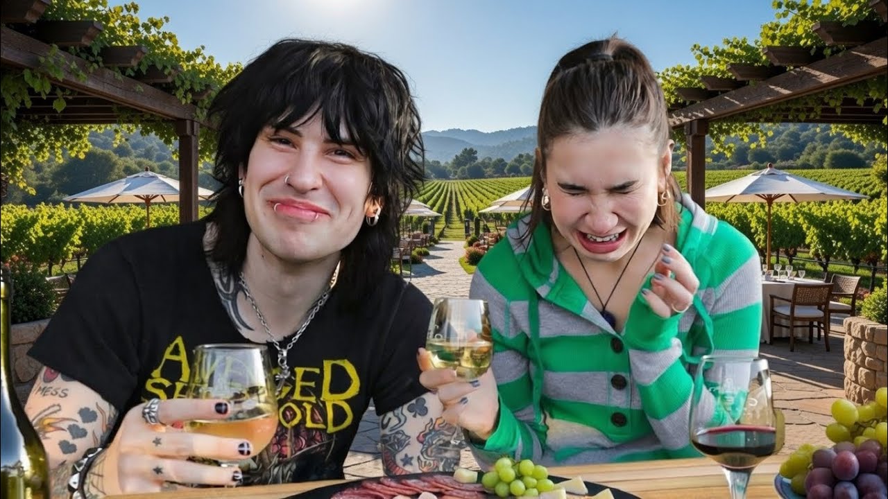 my sister tried wine for the first time