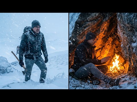 Caught in a Deadly Winter Blizzard | Building a Snow Survival Shelter in the Harsh Mountains