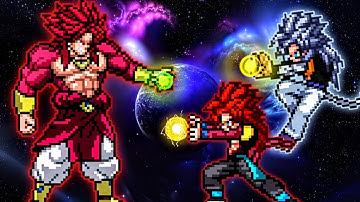 Limit Break Broly SSJ4 OP (New) VS Xeno Gogeta SSJ4 OP & Gogeta SSJ5 OP in Jump Force #Mugen