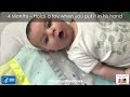 4 Months – Holds a toy when you put it in his hand