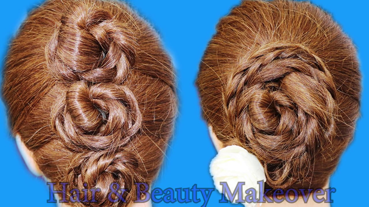 2 beautiful back hairstyle - easy day to day bun style... on light hairs to give them volume