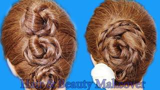 2 beautiful back hairstyle - easy day to day bun style... on light hairs to give them volume