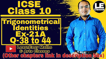 ICSE class 10 maths Ex-21a Trigonometrical identities | ICSE Concise mathematics Selina