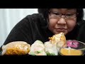 咀嚼音 ASMR モッパン 生春巻きRaw spring roll プルダック seafood vegetable