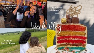 WEEKVLOG | Dripcake gemaakt, meegedaan aan de City run, bootje varen & Campina boerderijdagen