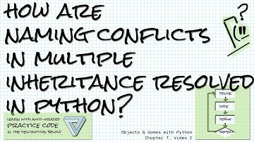 Multiple inheritance conflicts in Python; Practice link! Objects & Games w/ Python Ch 7 Video 2