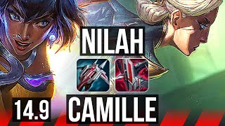 NILAH vs CAMILLE (TOP) | 9 solo kills, 14/2/6, Legendary | NA Diamond | 14.9