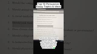 Top 10 Persuasive Essay Topics & Ideas