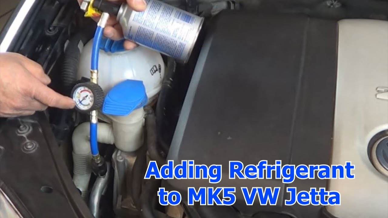 How to add Refrigerant to AC System on MK5 Volkswagen Jetta 2 5 L Engine