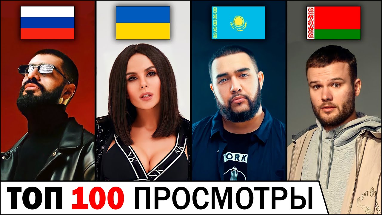 ⁣ТОП 100 КЛИПОВ по просмотрам 2009-2021 | Россия, Украина, Казахстан, Беларусь | Самые лучшие песни