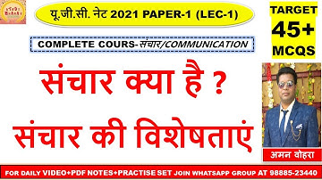 What is Communication & communication characteristics संचार और संचार की विशेषताएं Lec 1 unit 4 Ugc