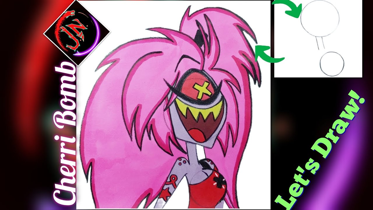 How to Draw 🍒 Cherri Bomb 🎳Simplified for Beginners / Easy Cherri Bomb ...