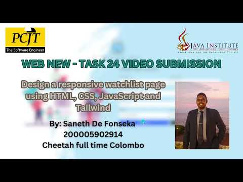 Task 24 : Design a responsive watchlist page | Web Programming | Java Institute