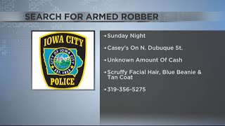 Iowa City Police searching for armed robbery suspect