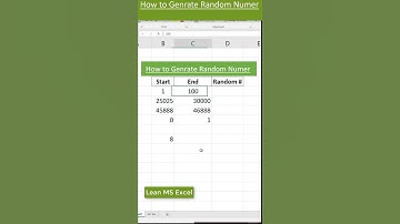 How to generate random number in excel #shorts  #learnmsoffice