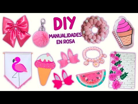10 DIY MANUALIDADES EN ROSA –  PASADOR DE PELO – MATERIAL ESCOLAR – BONITA DECORACIÓN Y MAS… #rosa