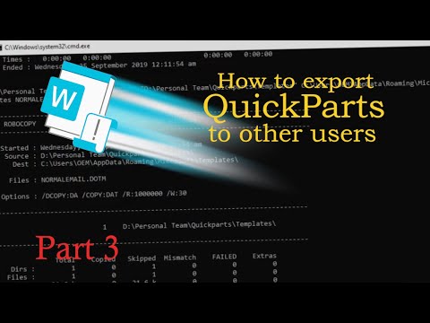 How to Export Quickparts to other Users