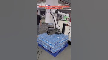 The worker demoing loading is tired—￼this palletizing robot? never!🦾🦾#palletizerrobot #robotics