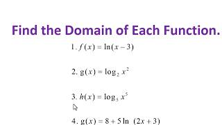 Find the Domain of Each Function.