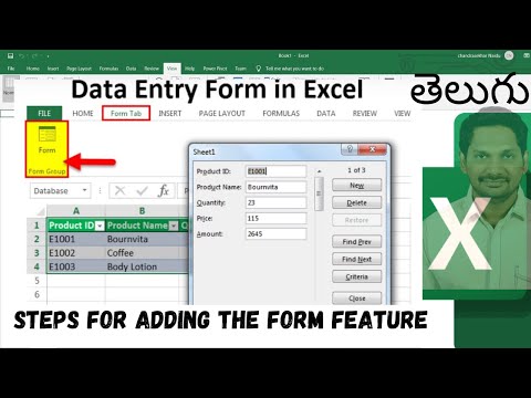 Excel Data Entry Form (NO VBA) || Excel in Telugu