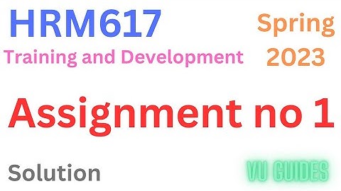 HRM617 Assignment 1 Solution Spring2023 / HRM617 Assignment 1 Solution 2023 #vu#hrm617 #assignments