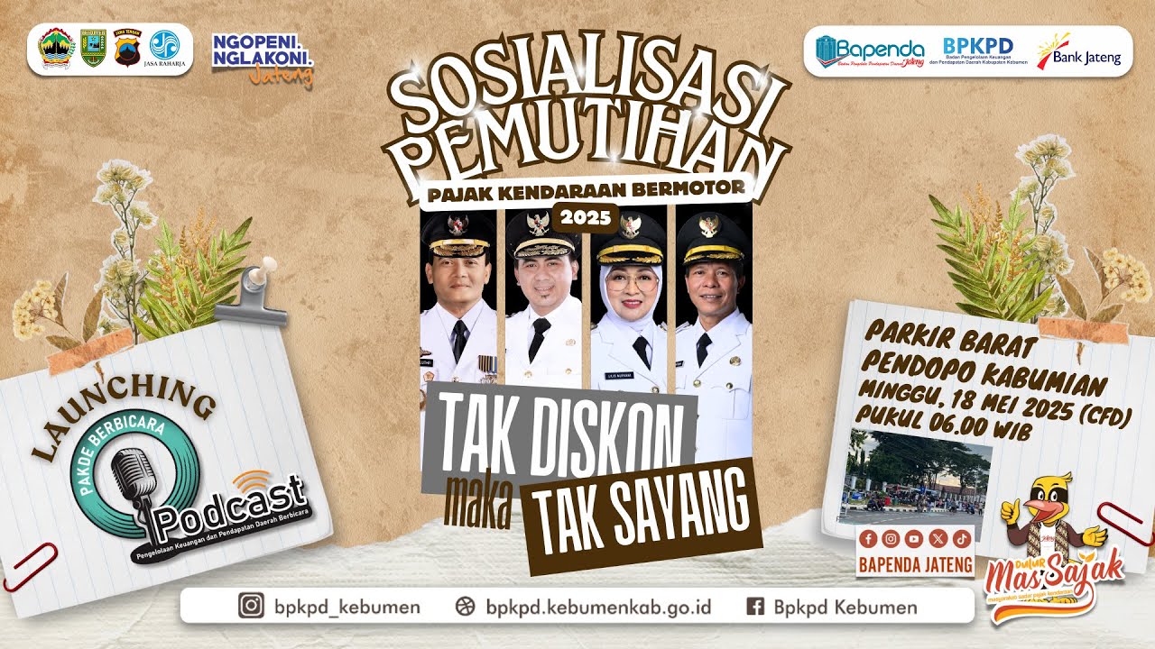 SOSIALISASI PEMUTIHAN PAJAK KENDARAAN BERMOTOR & PEMBAYARAN NON TUNAI | PAKDE BERBICARA LIVE