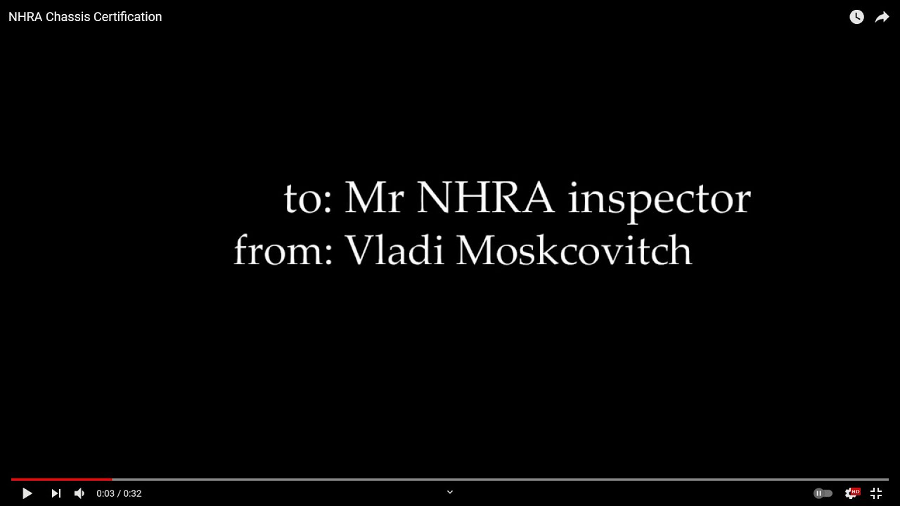 NHRA Chassis Certification YouTube