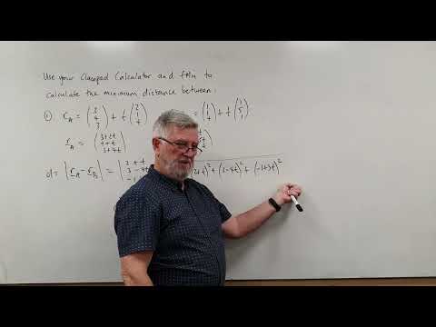 Vectors 3D 14 Shortest Distance Between 2 Lines Using fMin on the Classpad Calculator