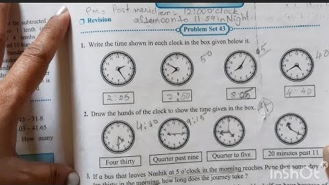 Mathematics Class 5 ,problem set 43,  Measuring Time,