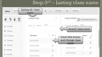 School Management System Class & Section