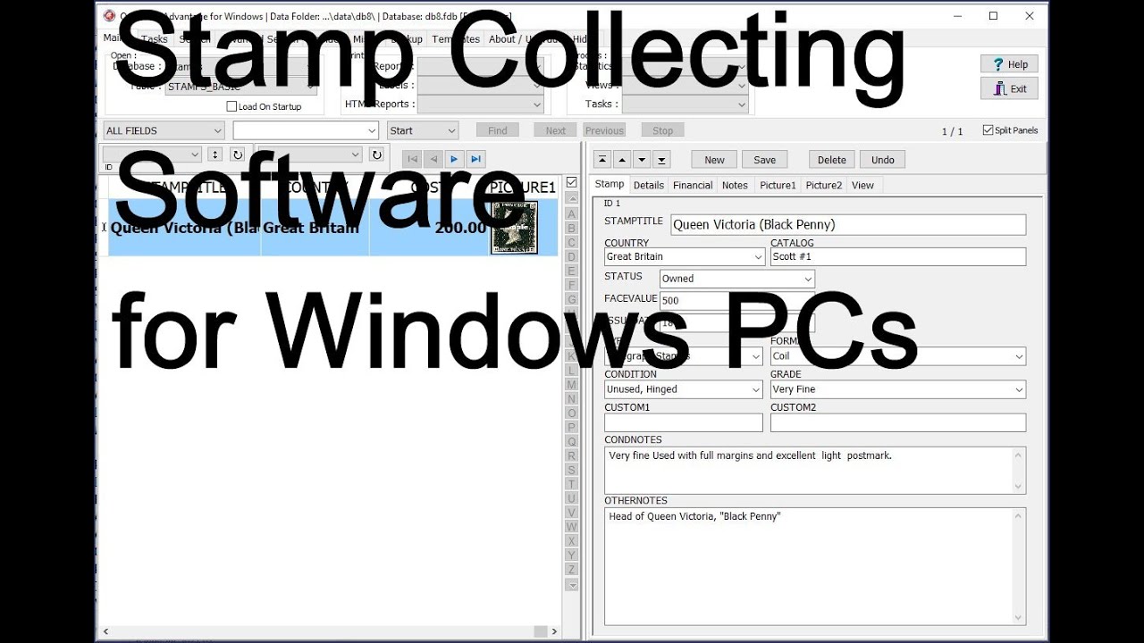 Samp Software Stamp Collecting Software for Windows PCs - YouTube