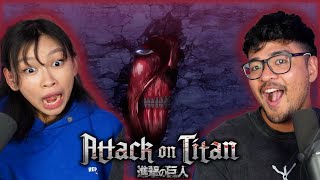 TITANS IN THE WALL?!? | Girlfriend Reacts To Attack On Titan 1X25 REACTION!
