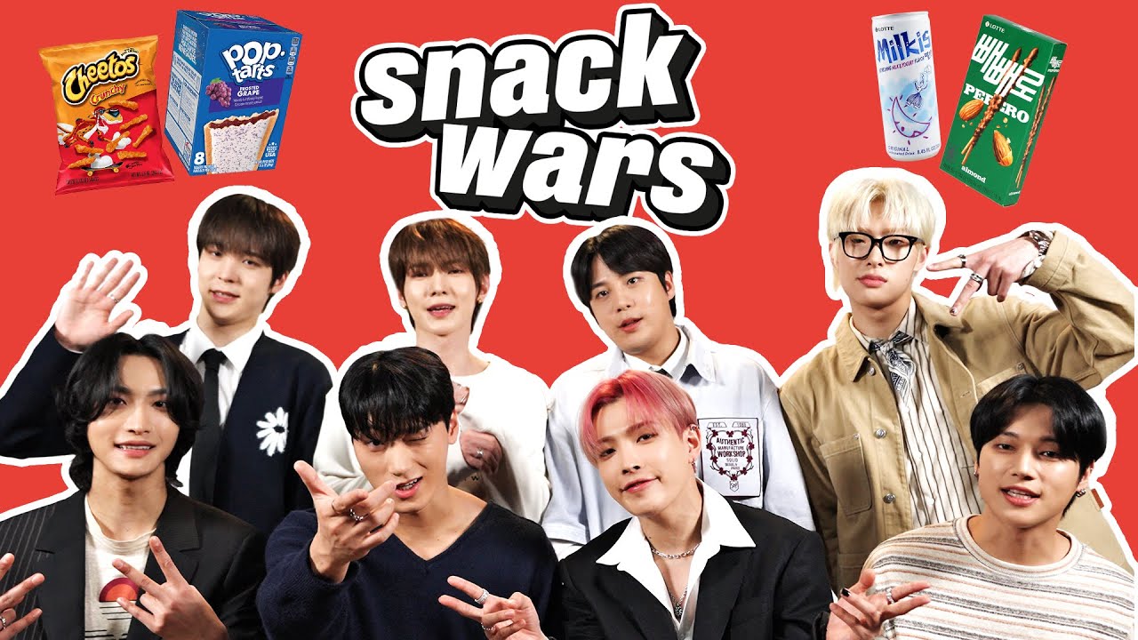 K-Pop Band ATEEZ Try American Food For The First Time! | Snack