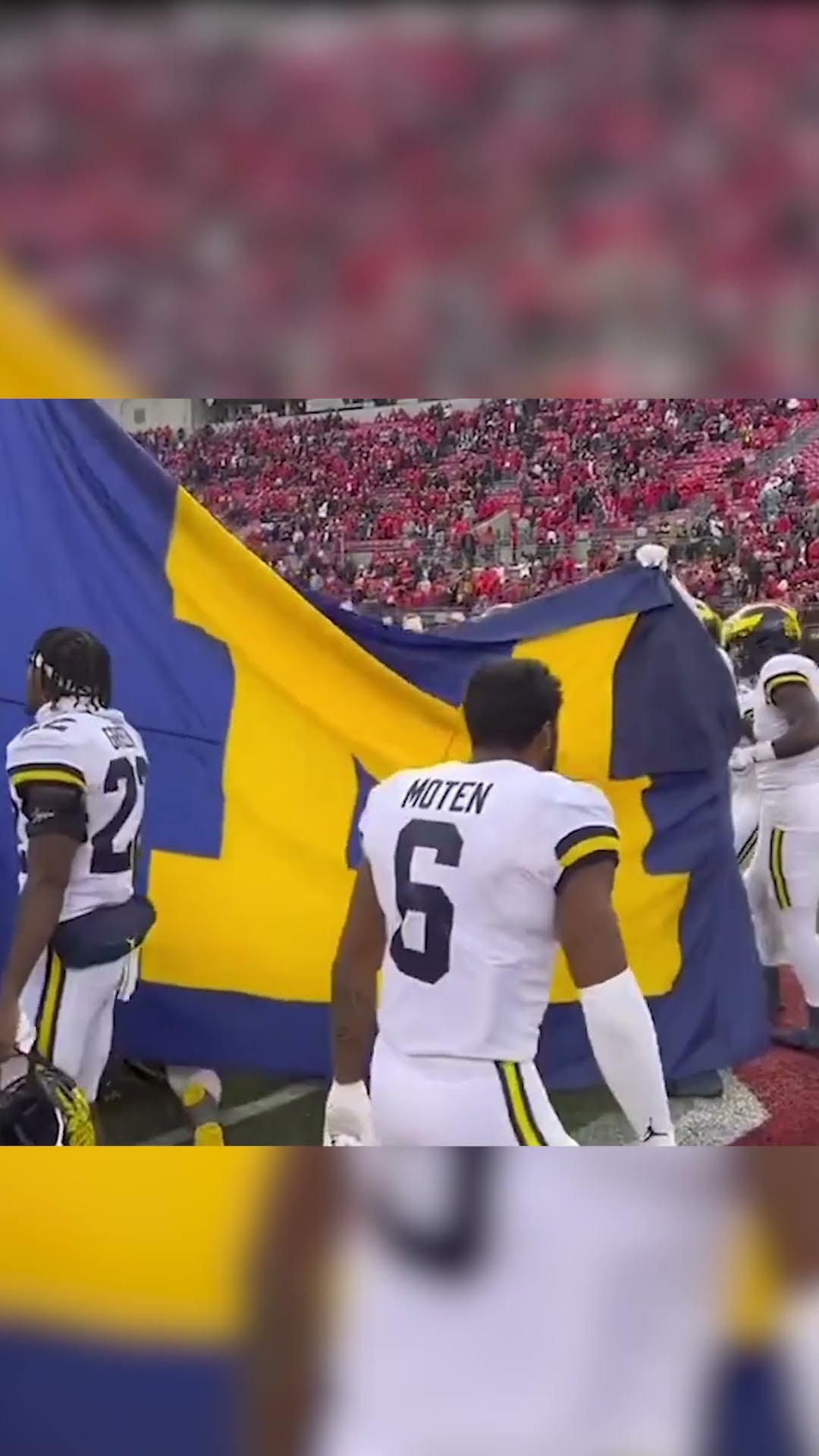 Michigan plants flag in Columbus in 2022 #cfb #football #ohiostate
