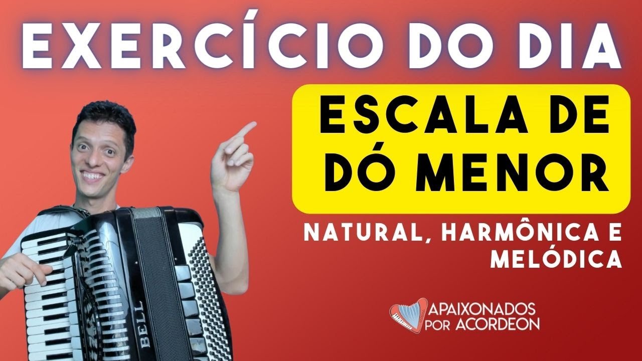Escala de Dó menor natural, harmônica e melódica no acordeon | #auladeacordeon #auladesanfona