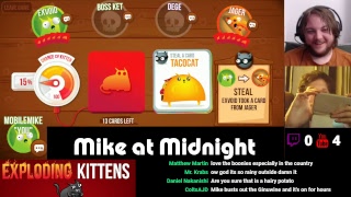 *HERE KITTY KITTY KITTY*  Exploding Kittens - Part 2 | Mike at Midnight LIVE feat. Externalvoid