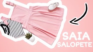 DIY - SAIA SALOPETE MUITO LINDA E FÃCIL DE FAZER