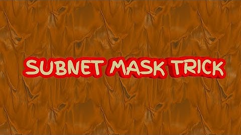 SUBNET MASK Trick Full Tutorial(HD) - Techn Trainer