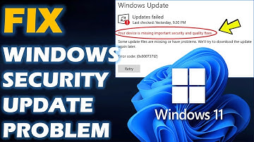 Solution: Windows Defender or Windows Security Update Problem