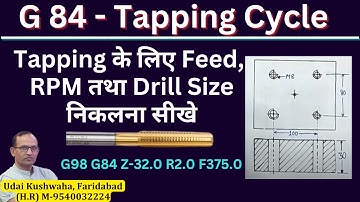 Feed, rpm and drill size for tapping l tapping cycle G84