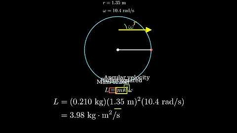 What is the angular momentum of a 0.210-kg ball rotating on the end of a thin string in a circle