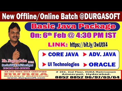 Basic Java Package Offline/Online Training @ DURGASOFT