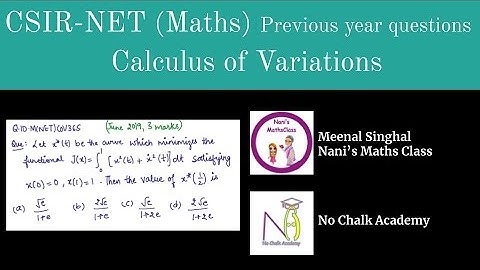 Calculus of Variation (EULER-LAGRANGE EQUATION) Question UGC NET (Q.IDM(NET)CoV36S)