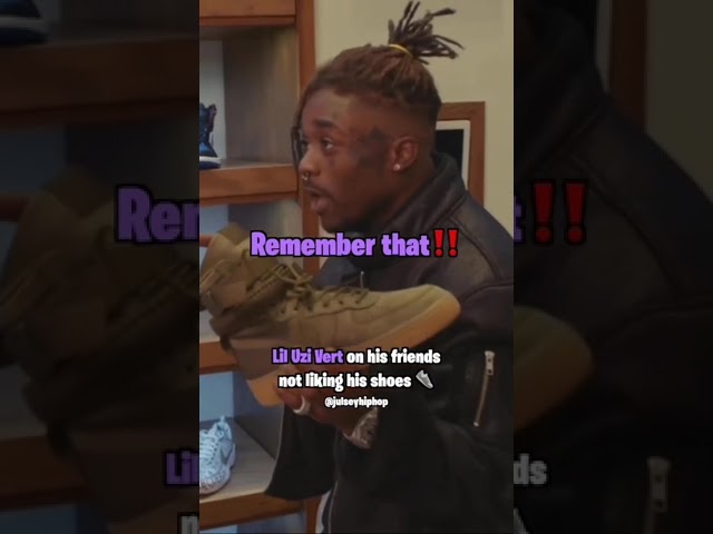 YouTube에서 Lil Uzi Vert on his friends not liking his shoes 👟 보기 YouTube에서 Lil Uzi Vert on his friends not liking his shoes 👟 보기