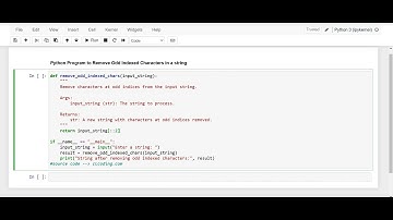 Day 64 : Python Program to Remove Odd Indexed Characters in a  string
