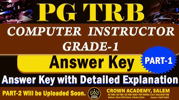 PG TRB (2025-2026) Computer Science Answer Key & Explanation for the Main Exam Conducted on 12-10-25