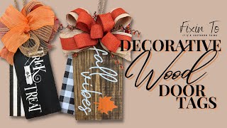 Decorative Wood Door Tags | Fall Decor