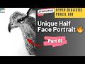 Half Face Eagle Portrait 🦅 | Hyper Realistic Pencil Art | Part 1